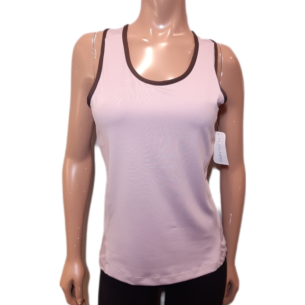 NEW Pure Nrg Athletics Sporty Racerback Tank Top Shelf Bra Womens Size Medium